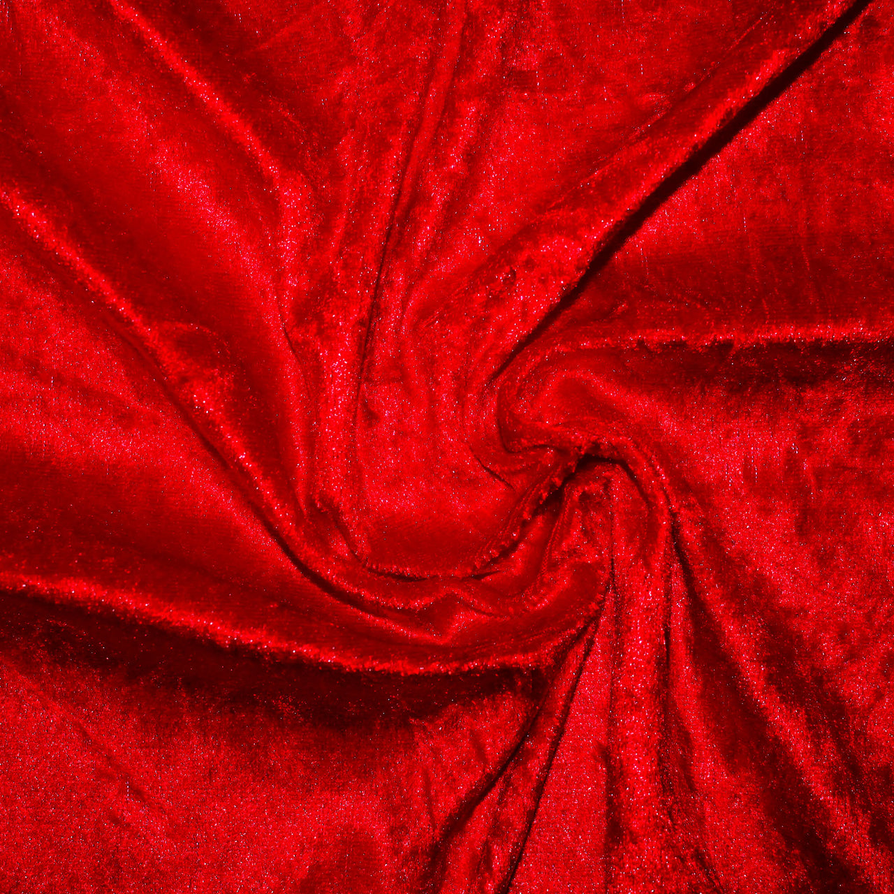 Red - Crushed Velvet Velour Fabric - Natural One Way Stretch For Costumes & Drapes