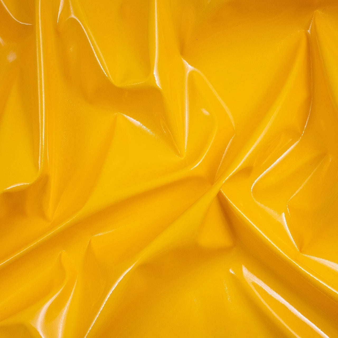 Yellow PVC Shiny Stretch Fabric - 1 Way Natural Stretch - PU Coated
