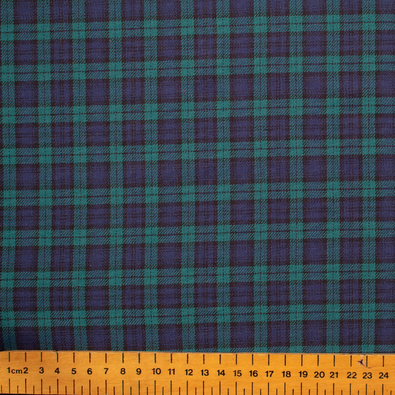 Black Watch Tartan Fabric Brushed 100% Cotton Colours Blue & Green very cosy