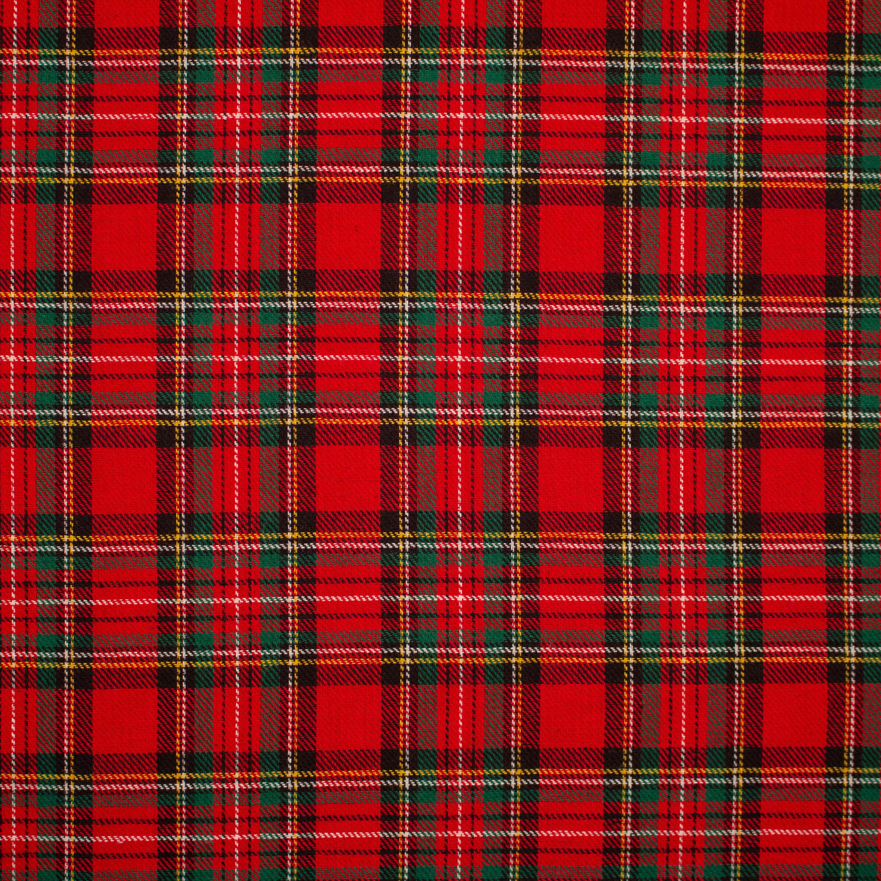 Royal Stewart Tartan - Brushed 100% Cotton Colours Red & Green very cosy