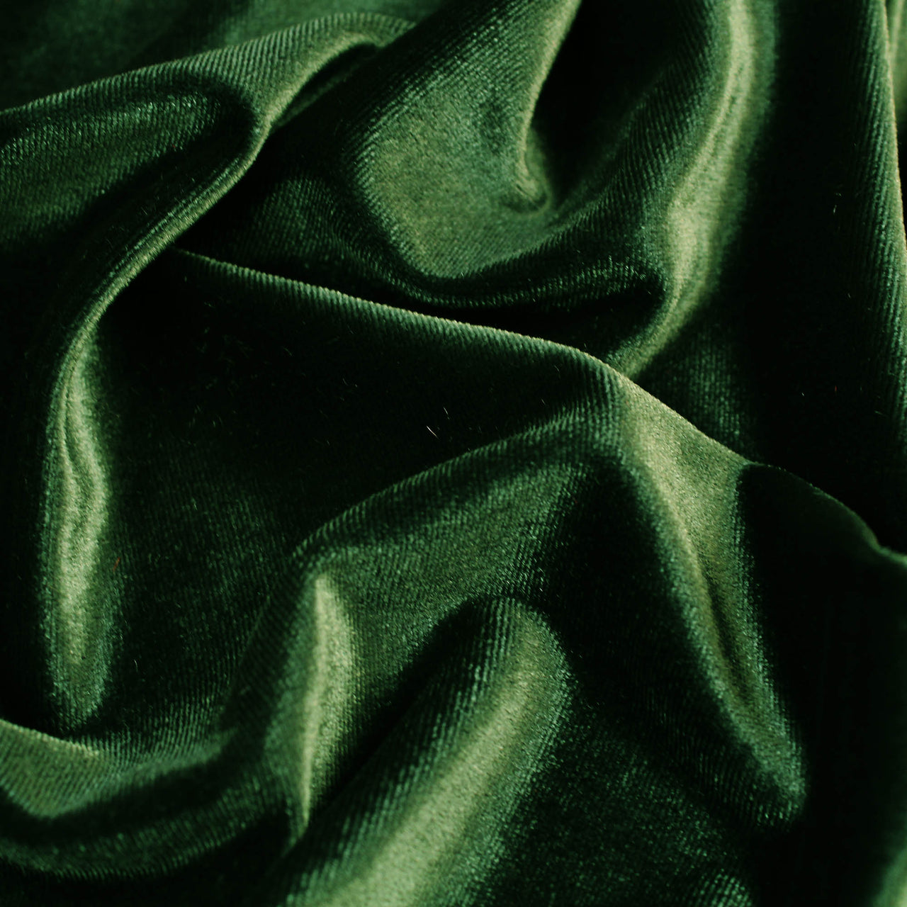 Bottle Green - Spandex Velvet Fabric (4 Way Stretch) - Superior Quality for Dance & Leotards