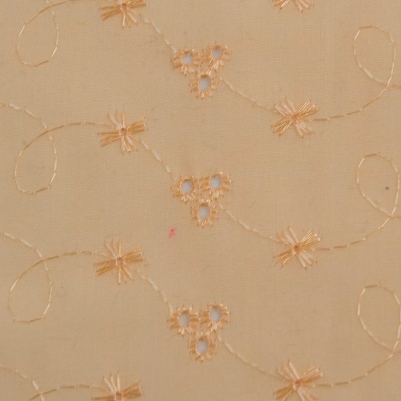 Peach - Broderie Anglaise - 3 Hole Embroidered Poly Cotton Fabric