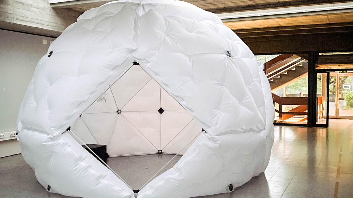 Pneumatic Dome Pavilion created by students from Leibniz University Hannover Germany