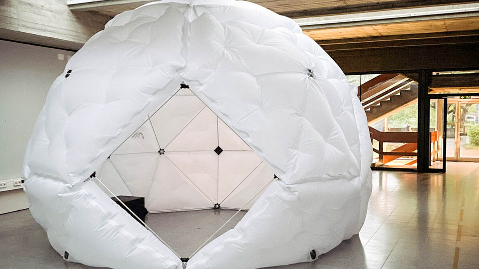 Pneumatic Dome Pavilion created by students from Leibniz University Hannover Germany