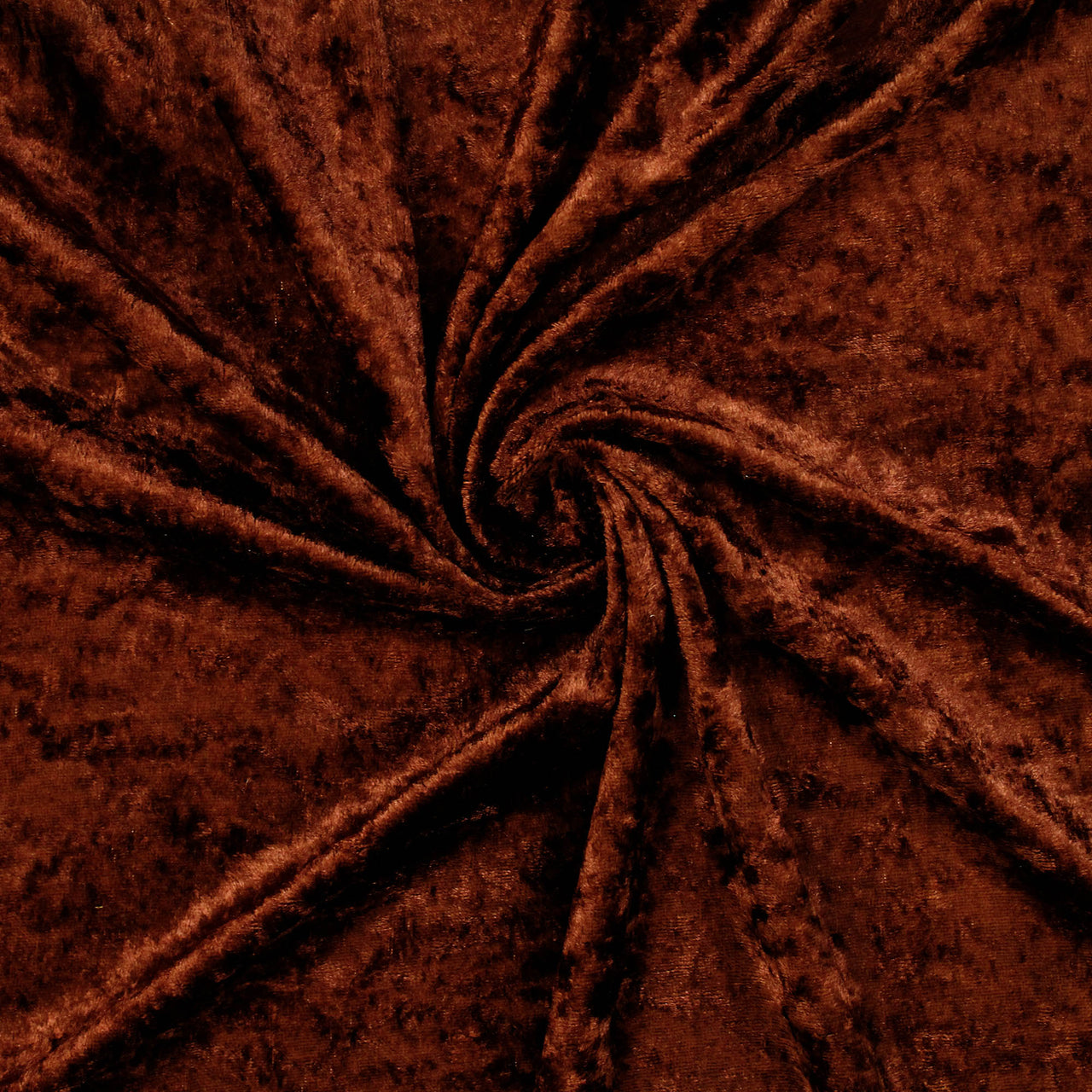 Brown - Crushed Velvet Velour Fabric - Natural One Way Stretch For Costumes & Drapes