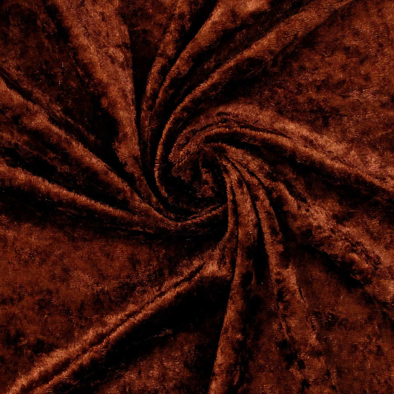 Brown - Crushed Velvet Velour Fabric - Natural One Way Stretch For Costumes & Drapes