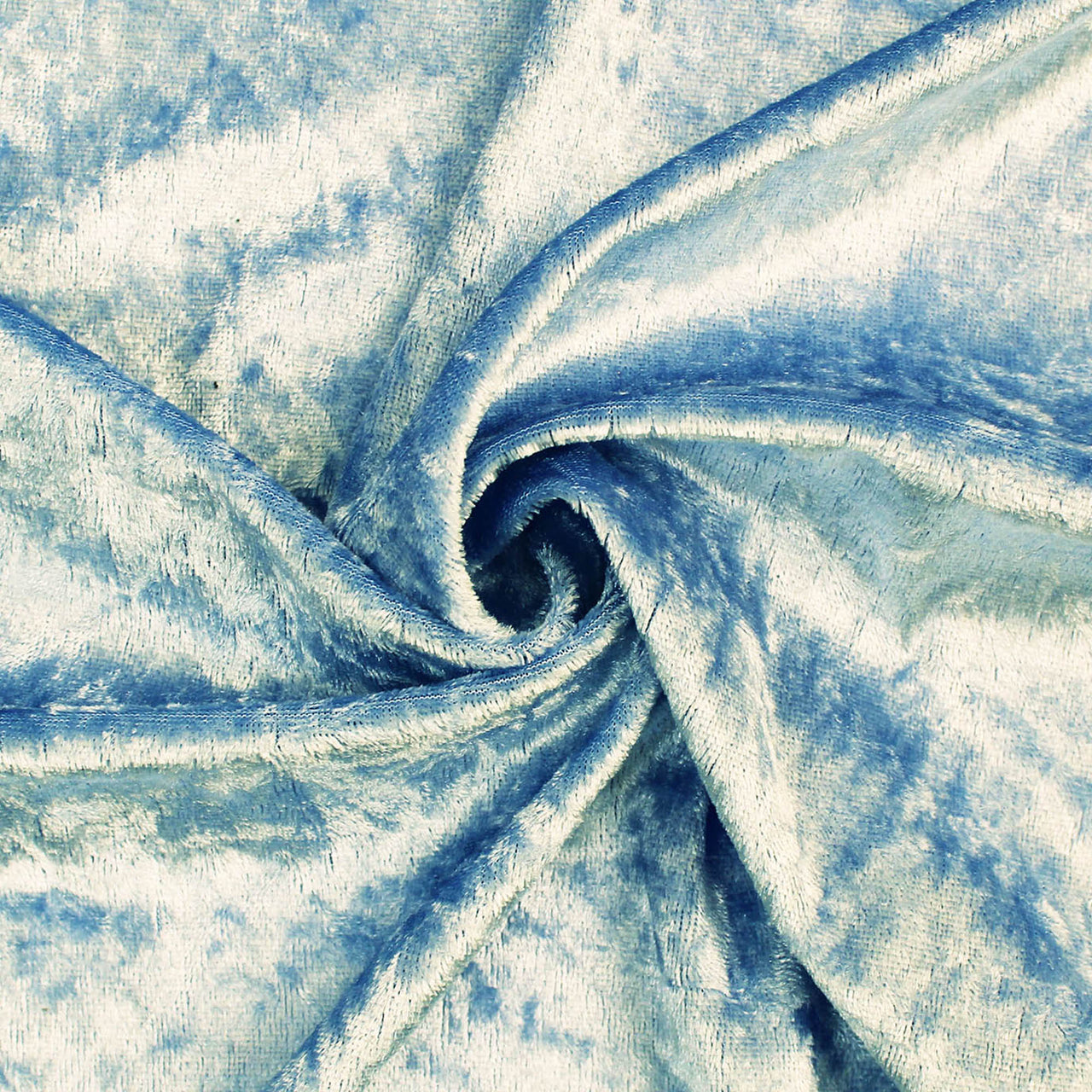 Cornflower Blue - Crushed Velvet Velour Fabric - Natural One Way Stretch For Costumes & Drapes