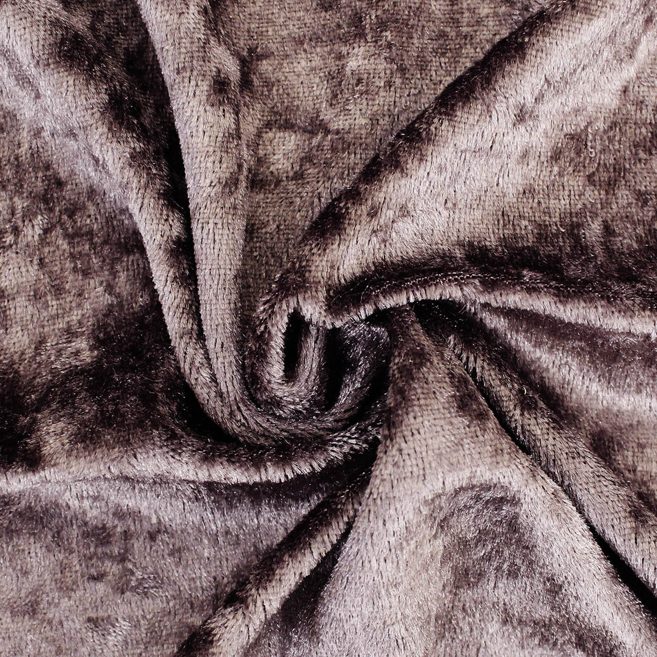 Grey - Crushed Velvet Velour Fabric - Natural One Way Stretch For Costumes & Drapes