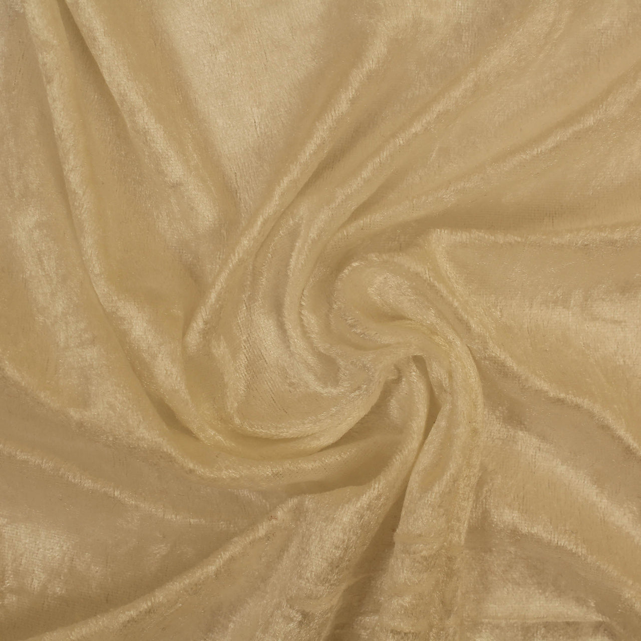 Ivoire - Tissu en velours de velours écrasé - Étirement naturel à sens unique pour les costumes et les rideaux