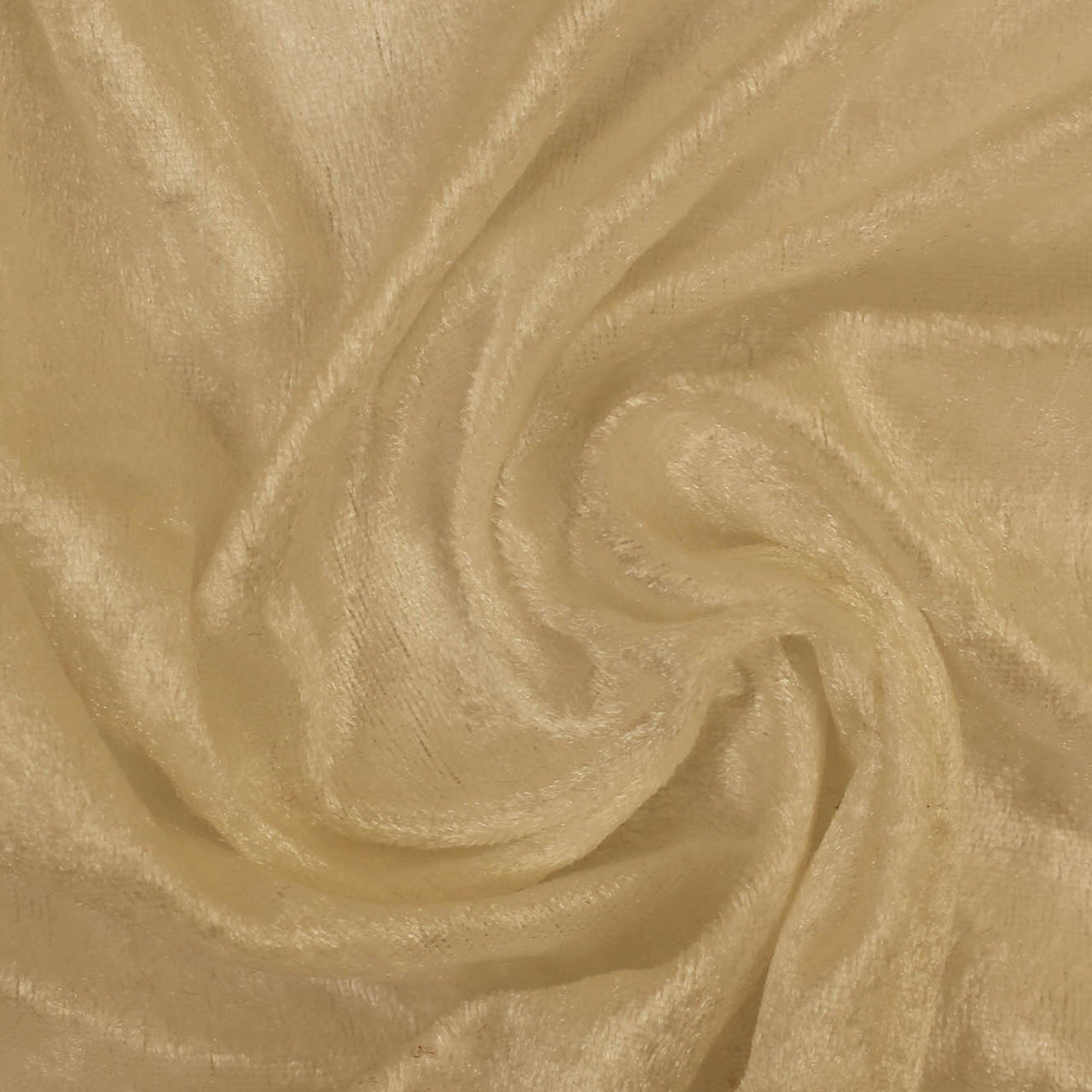Ivory - Crushed Velvet Velour Fabric - Natural One Way Stretch For Costumes & Drapes