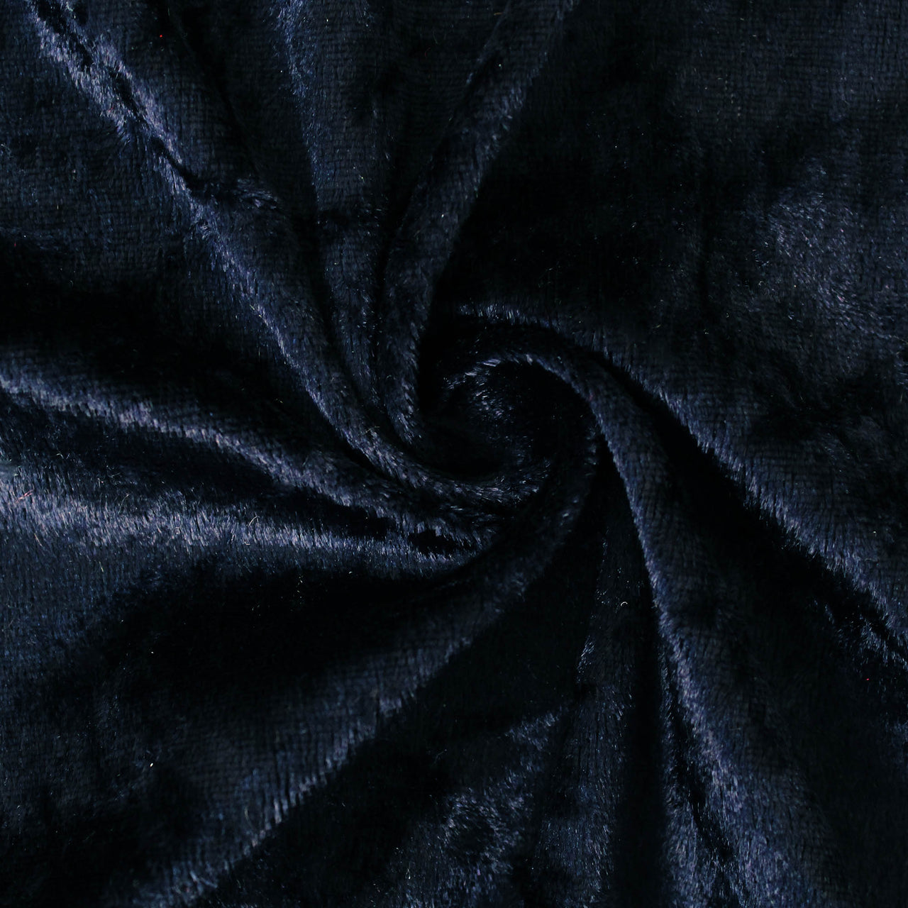 Navy - Crushed Velvet Velour Fabric - Natural One Way Stretch For Costumes & Drapes