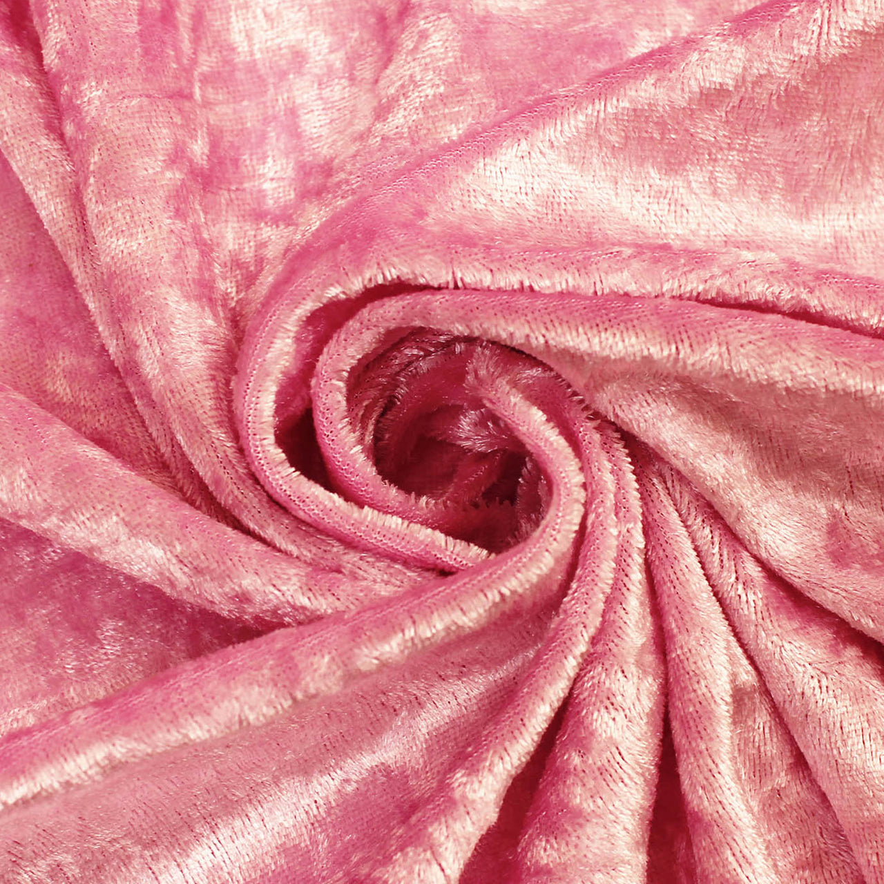 Sugar Pink - Crushed Velvet Velour Fabric - Natural One Way Stretch For Costumes & Drapes