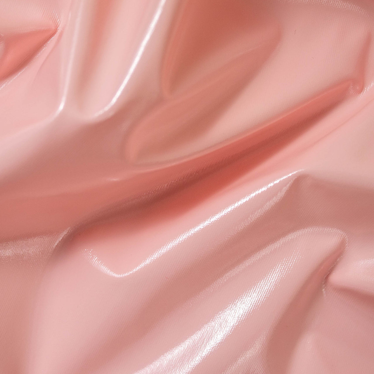 Tissu Stretch Brillant PVC Rose Layette - Étirement Naturel 1 Sens - Enduit PU