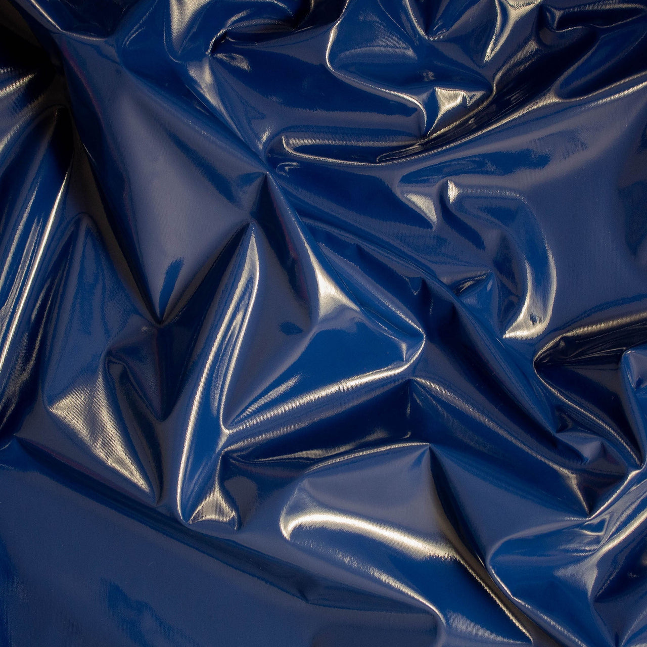 Königsblauer glänzender PVC-Stretchstoff – 1-Wege-Naturstretch – PU-beschichtet