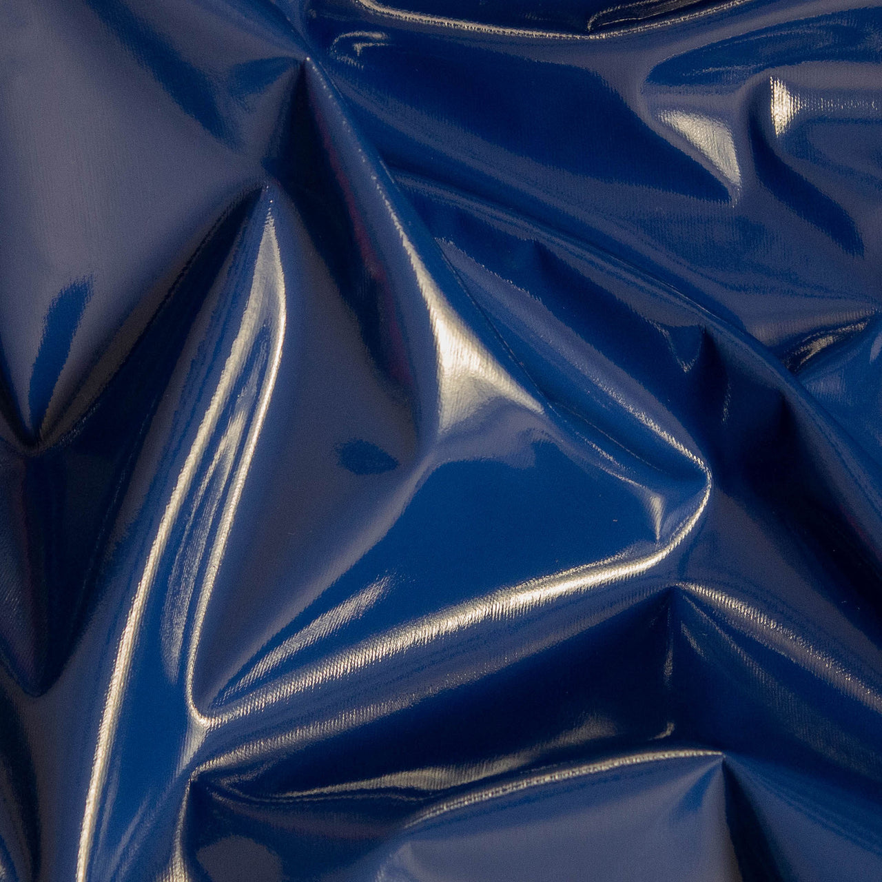 Tissu Stretch Brillant PVC Bleu Royal - Étirement Naturel 1 Sens - Enduit PU