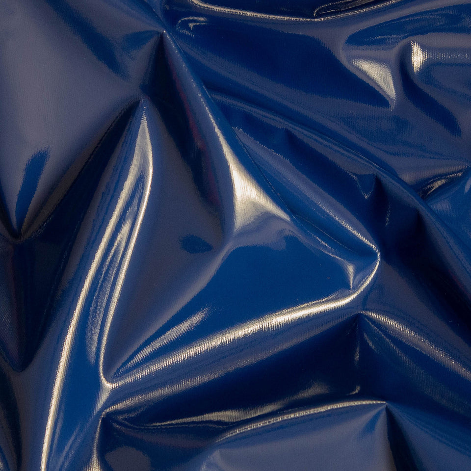 Jun Net Pvc Blue Royal Blue PVC Shiny Stretch Fabric - 1 Way Natural Stretch - PU Coate