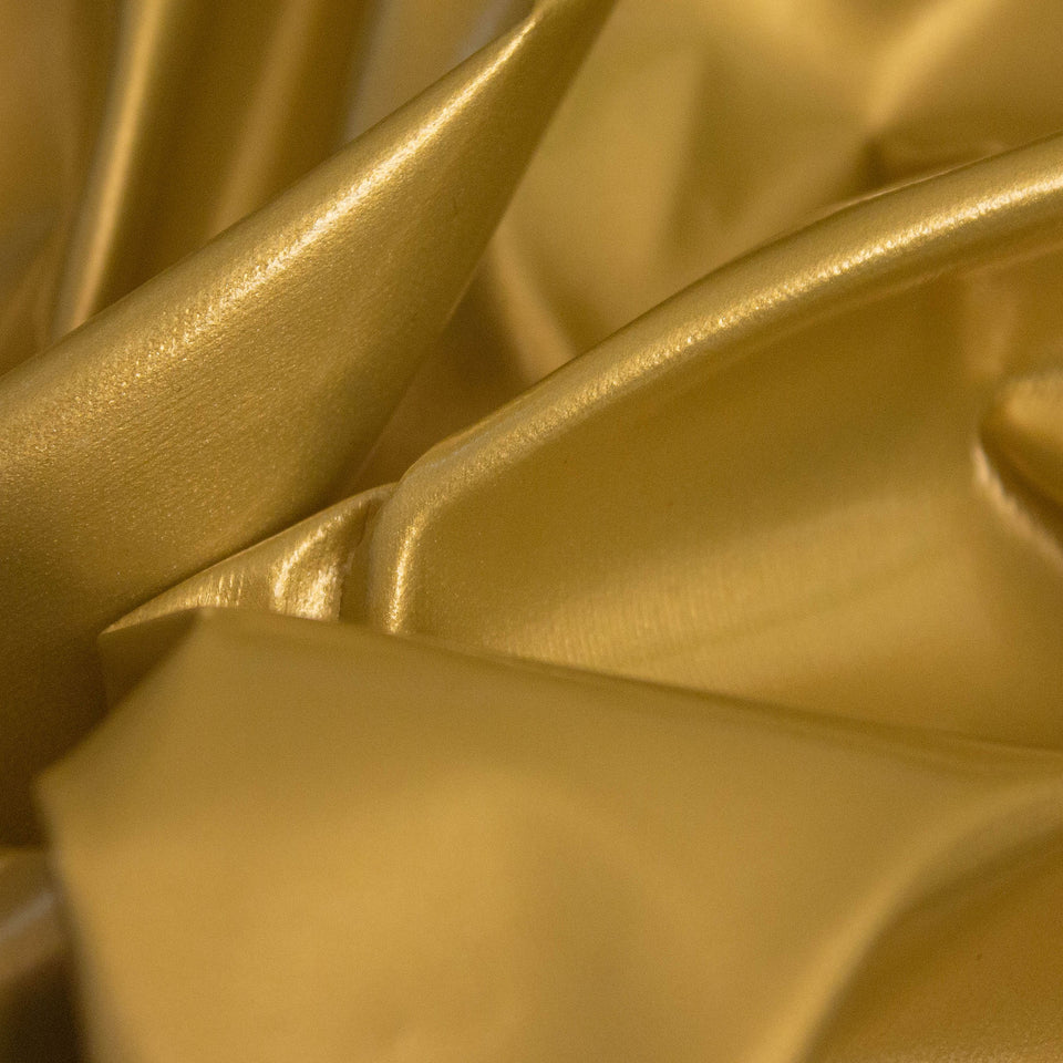 Gold PVC Shiny Stretch Fabric - 1 Way Natural Stretch - PU Coated