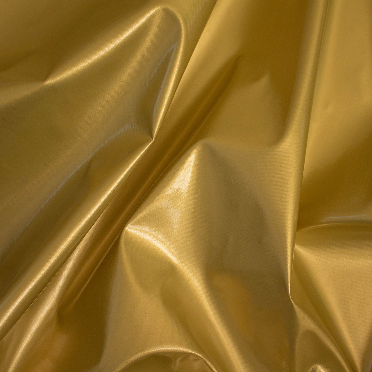 Gold glänzender PVC-Stretchstoff – 1-Wege-Naturstretch – PU-beschichtet