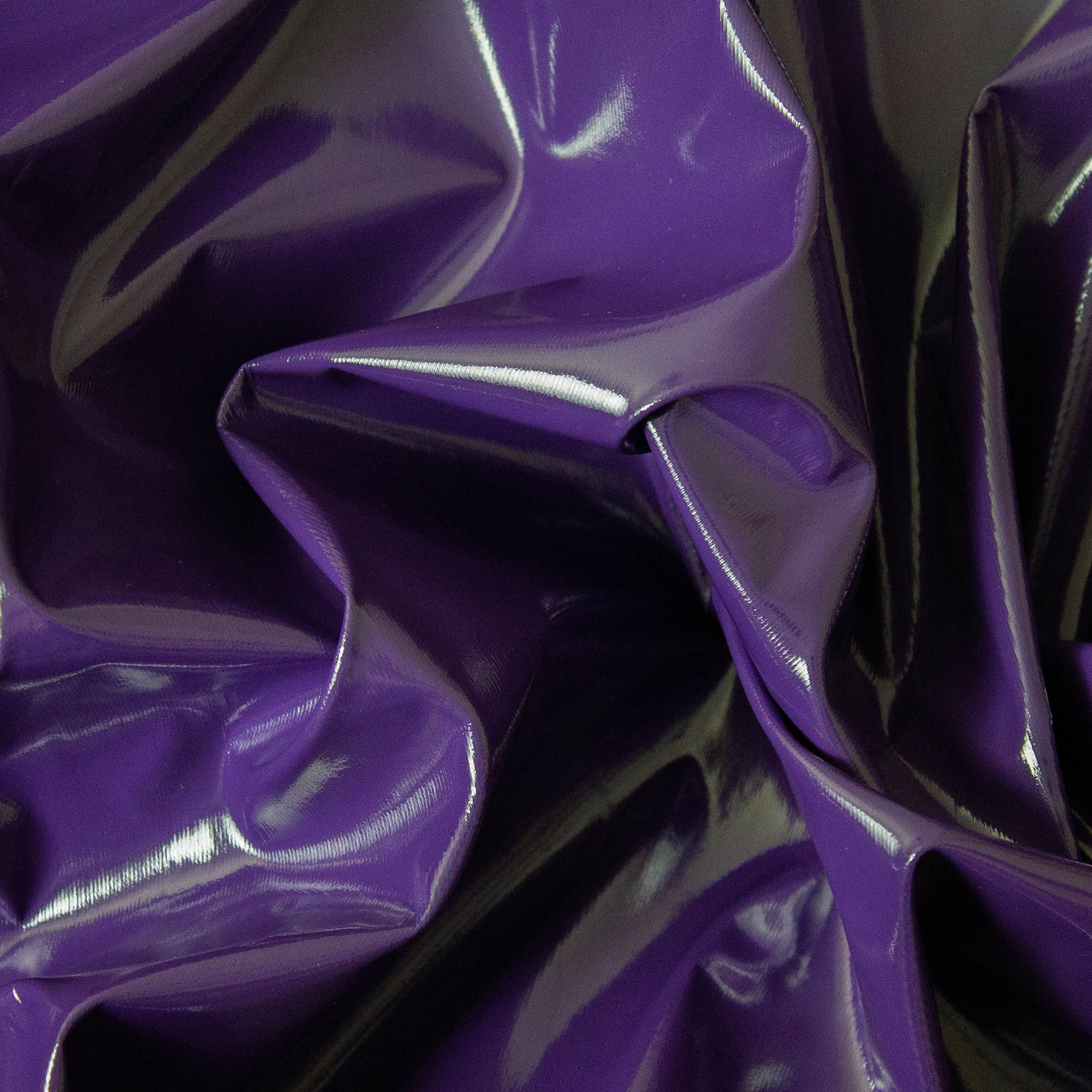 Tissu Stretch Brillant PVC Violet - Étirement Naturel 1 Sens - Enduit PU