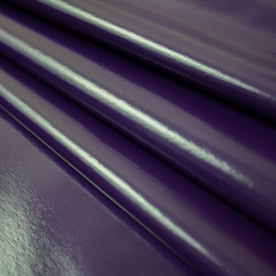 Purple PVC Shiny Stretch Fabric - 1 Way Natural Stretch - PU Coated