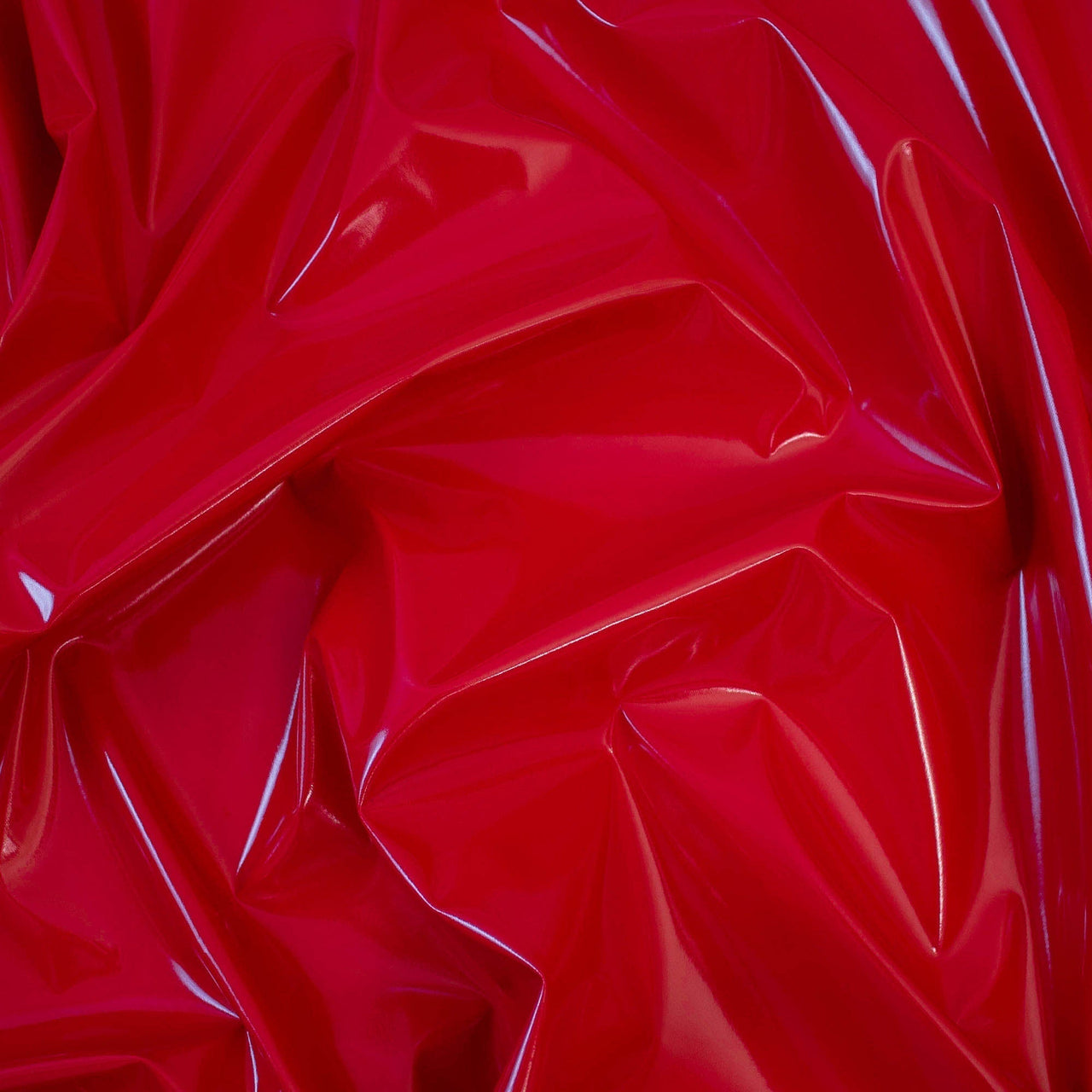 Red PVC Shiny Stretch Fabric - 1 Way Natural Stretch - PU Coated