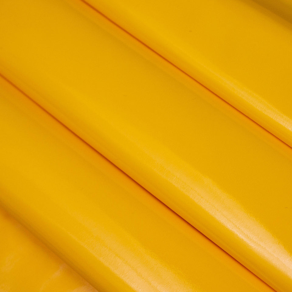 Yellow PVC Shiny Stretch Fabric - 1 Way Natural Stretch - PU Coated