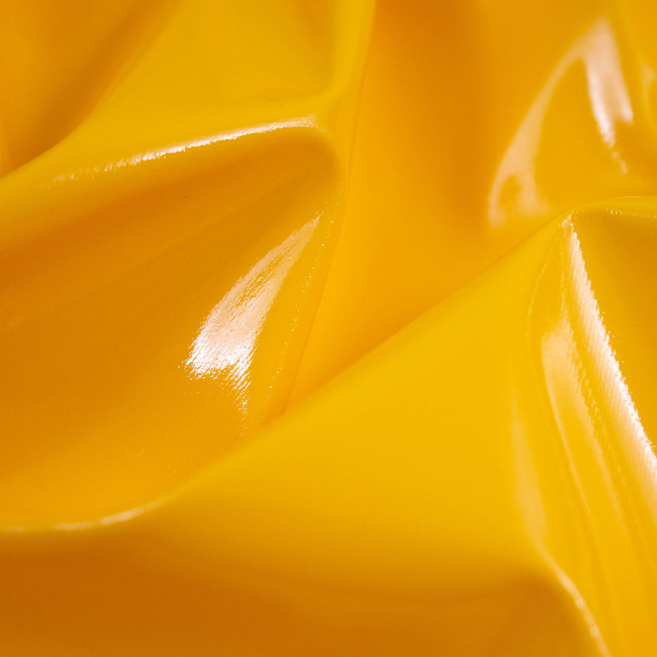 Yellow Pvc Material Yellow PVC Shiny Stretch Fabric - 1 Way Natural Stretch - PU Coated