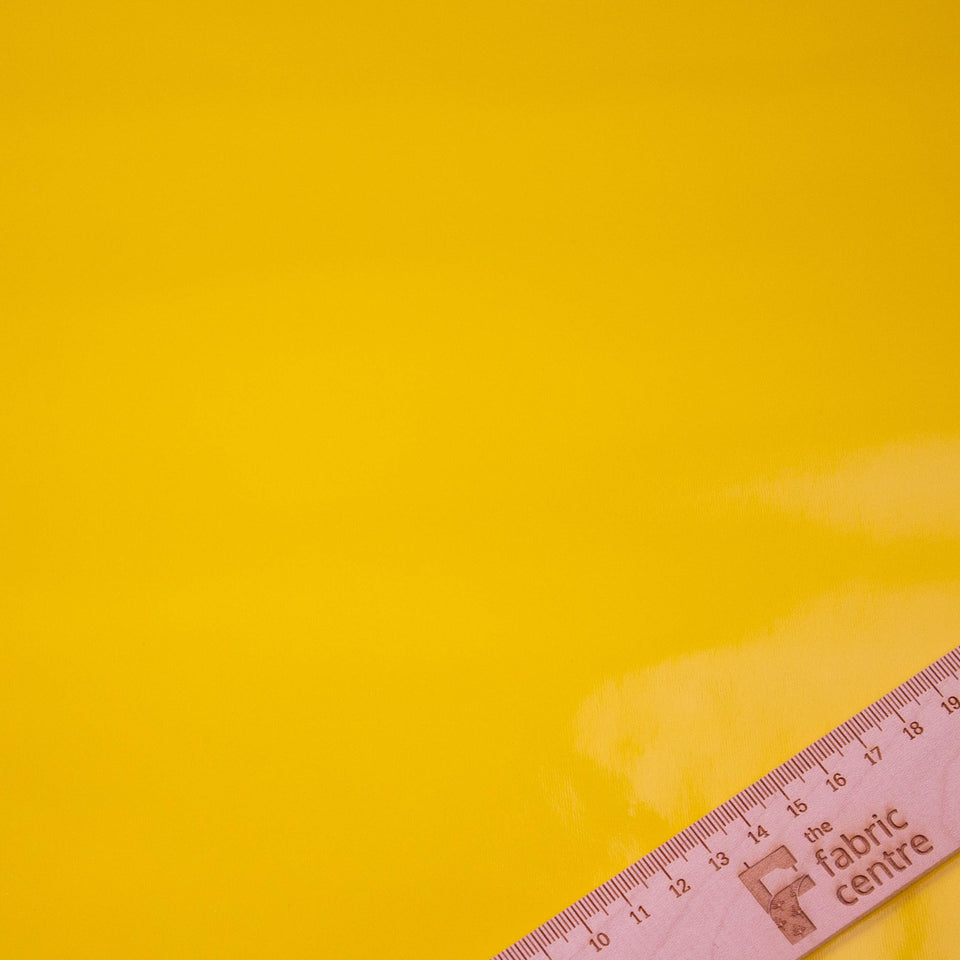 Yellow Pvc Material Yellow PVC Shiny Stretch Fabric - 1 Way Natural Stretch - PU Coated