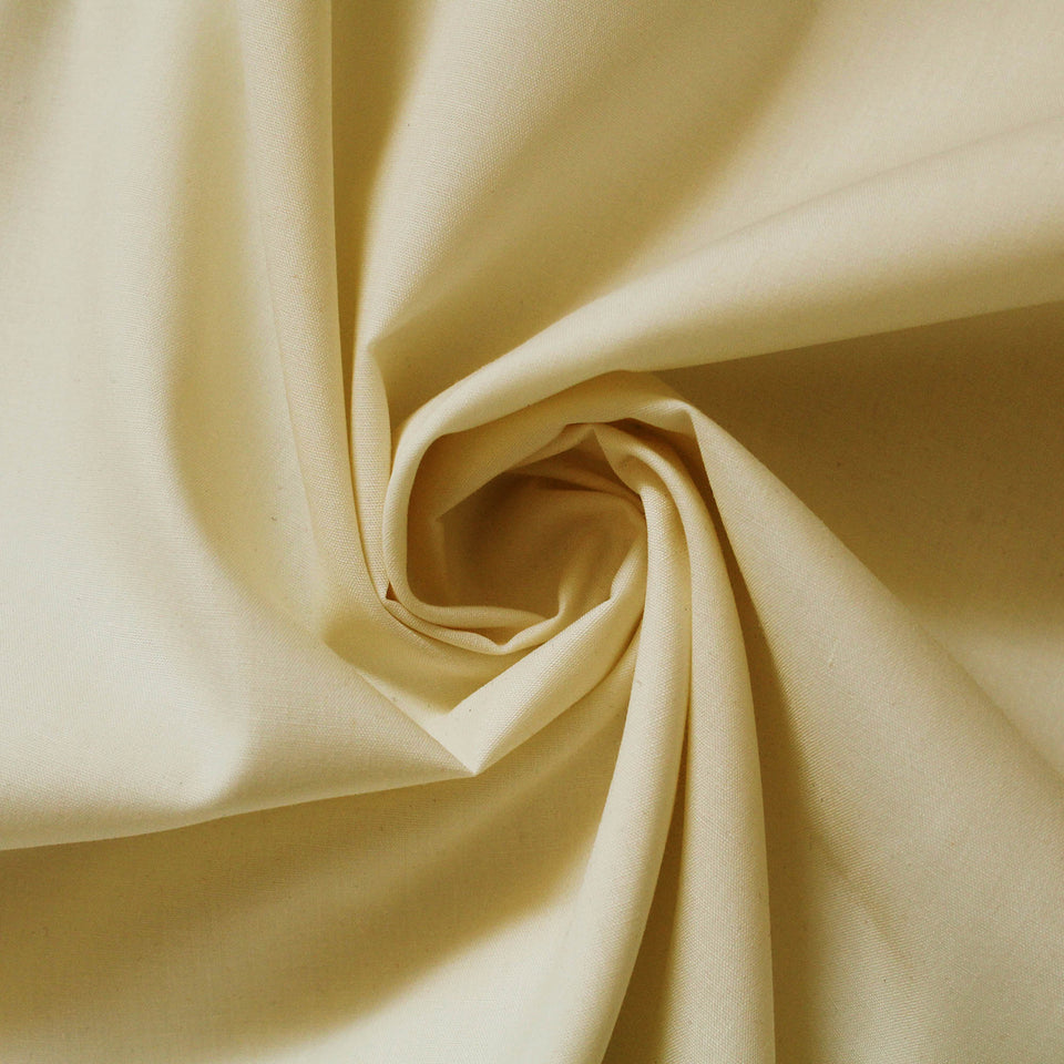 Cotton Poly Cream - Superior Quality Plain Poly Cotton - Width 114cm