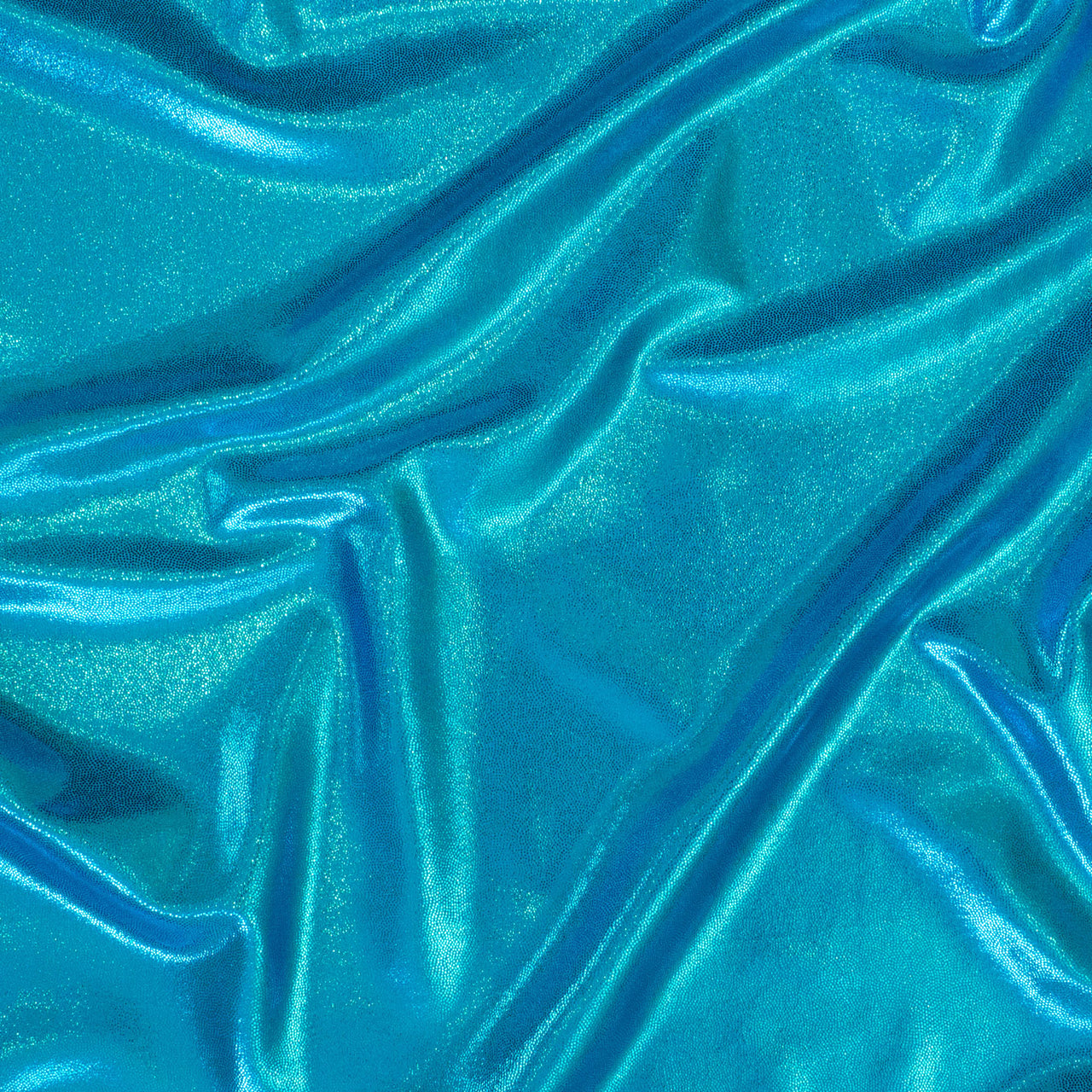 Turquoise - Two Tone Shine Mystique Lycra Fabric - 4 Way Stretch