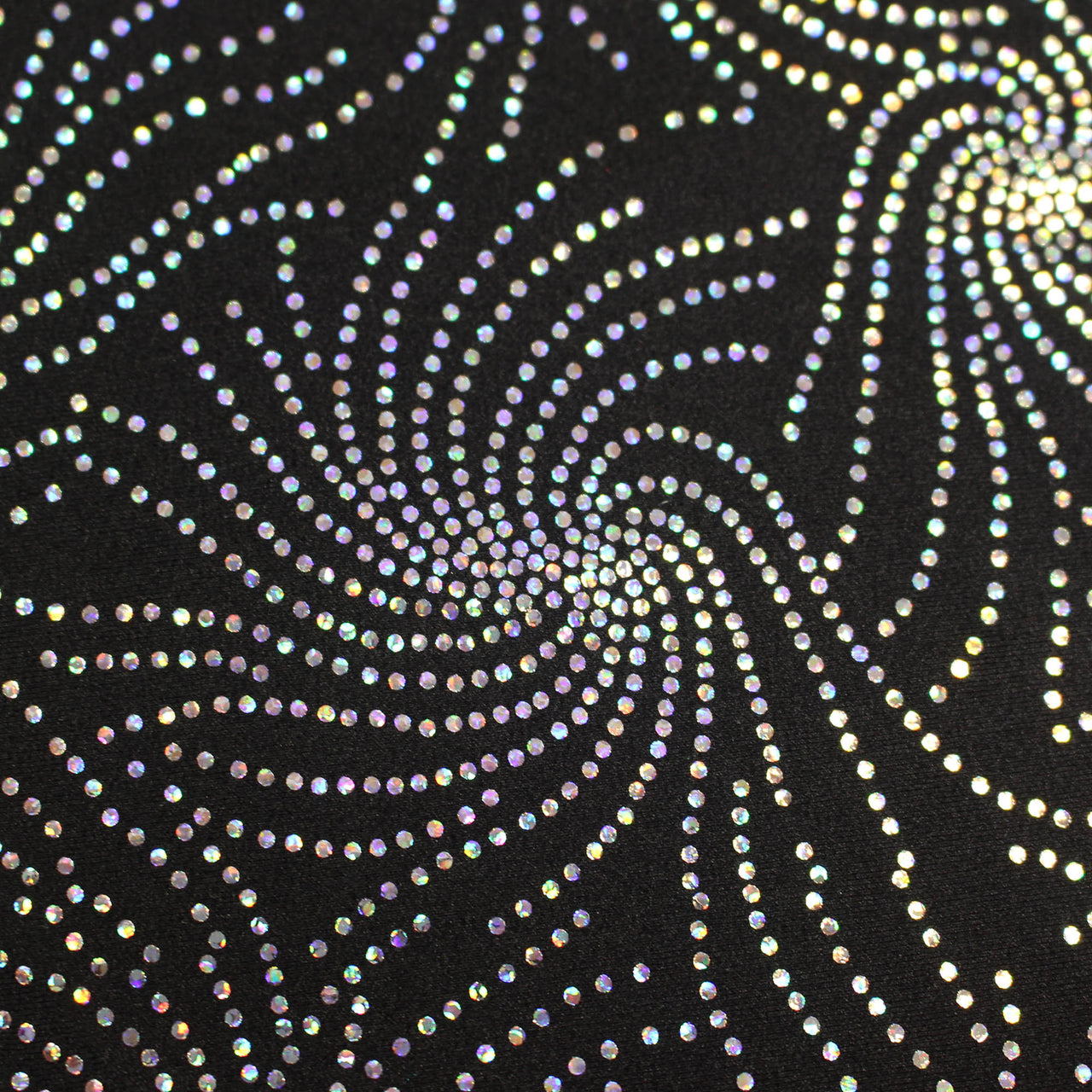 Noir - Starburst Firework Fabric Hologram Sequin all way (4 way) stretch pour justaucorps