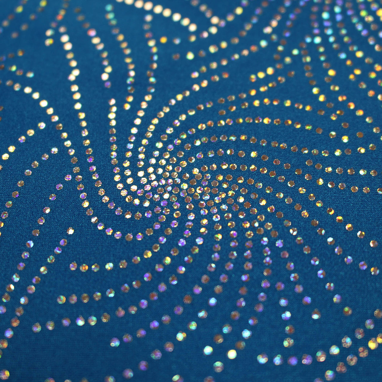 Bleu - Starburst Firework Fabric Hologram Sequin all way (4 way) stretch pour justaucorps