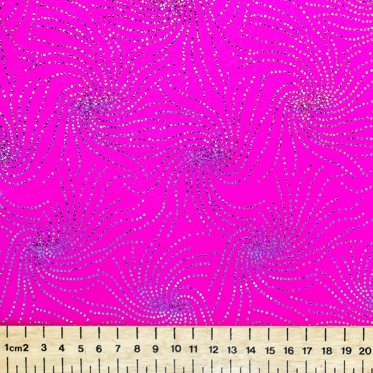 Rose - Starburst Firework Fabric Hologram Sequin all way (4 way) stretch pour justaucorps