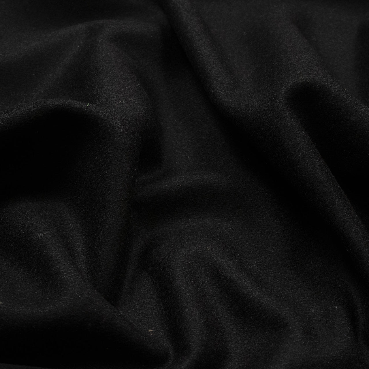 Black - Melton Wool Fabric -  Soft and Warm Fabric for Coats, Clothing and Blankets