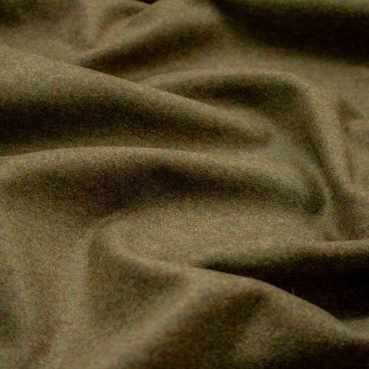 Olive - Tissu en laine Melton - Tissu doux et chaud pour manteaux, vêtements et couvertures